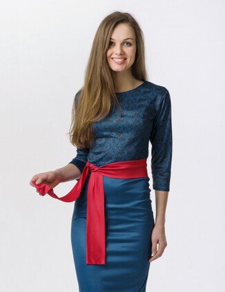 Синее женское платье - фото 0