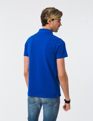 Мужская синяя футболка поло оптом - фото 1