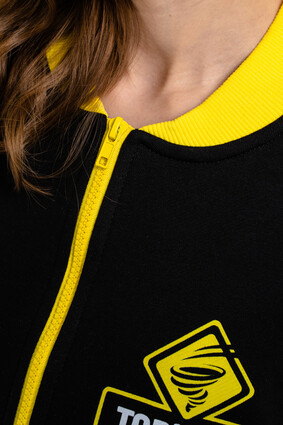 Толстовка черно-желтая на молнии - фото 9 - превью