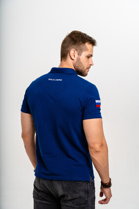 Поло синее с логотипом ZALA AERO - фото 5 - превью