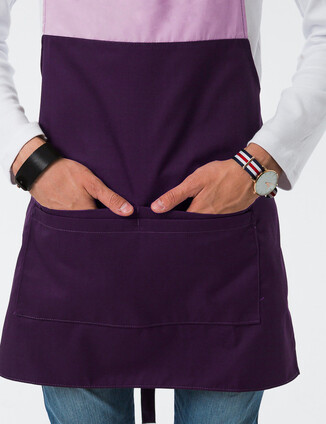 Фиолетовый фартук с двумя карманами - фото 1 - превью