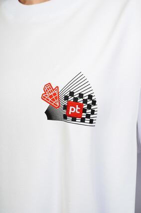 Футболка белая женская с логотипом PT - фото 2 - превью