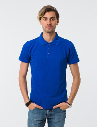 Мужская синяя футболка поло оптом - фото 0 - превью