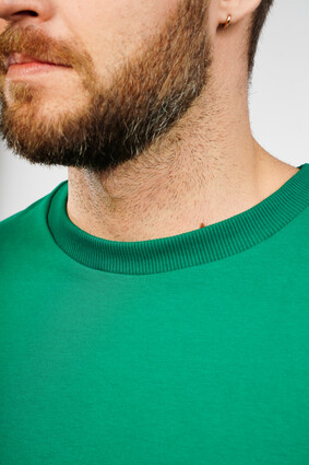 Футболка оверсайз зеленая брендированная - фото 4 - превью