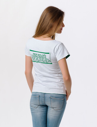 Белая женская футболка модель 2 - фото 1