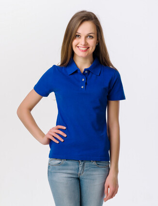 Синяя женская футболка поло оптом - фото 0