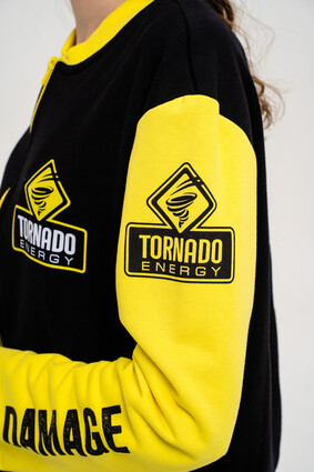 Толстовка черно-желтая на молнии - фото 5 - превью