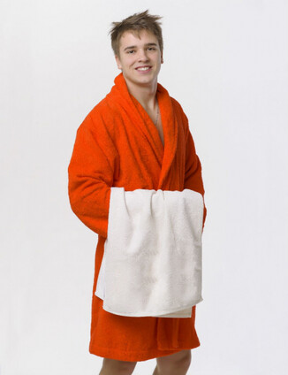 Оранжевый мужской халат - фото 0 - превью