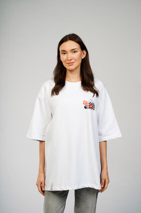 Футболка белая женская с логотипом PT - фото 0 - превью