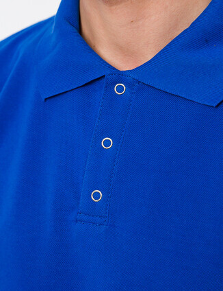 Мужская синяя футболка поло оптом - фото 3 - превью