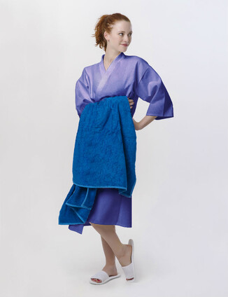 Синий женский халат - фото 3