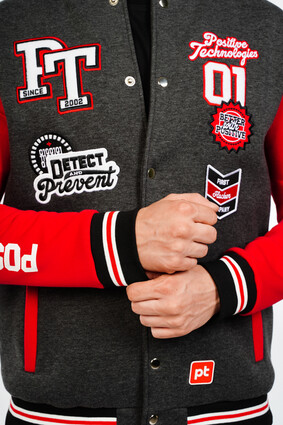 Бомбер мужской серо-красный - фото 9 - превью