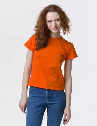 Оранжевая женская футболка - фото 0