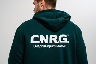 Худи темно-зеленое с логотипом - фото 3 - превью