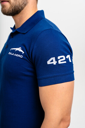Поло синее с логотипом ZALA AERO - фото 4 - превью