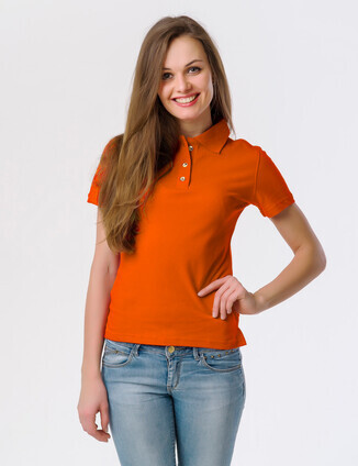 Оранжевая футболка поло оптом - фото 0