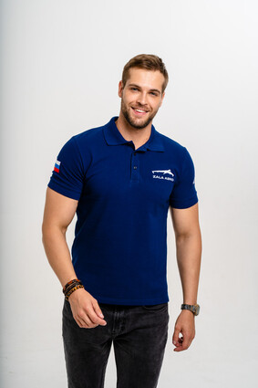 Поло синее с логотипом ZALA AERO - фото 0 - превью