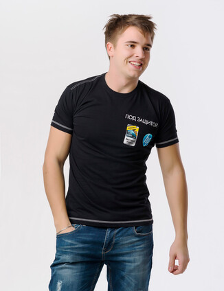 Черная мужская футболка модель 2 - фото 1