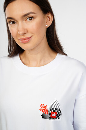 Футболка белая женская с логотипом PT - фото 3 - превью