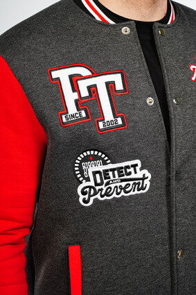 Бомбер мужской серо-красный - фото 6 - превью