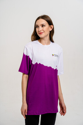 Футболка двухцветная с логотипом - фото 0 - превью